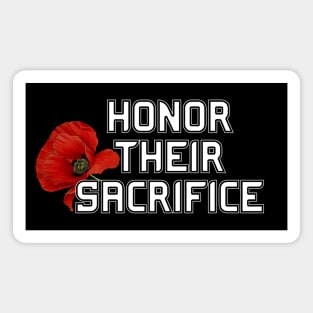 Honor Their Sacrifice Memorial with Red Poppy Flower Pocket Version (MD23Mrl006b) Magnet